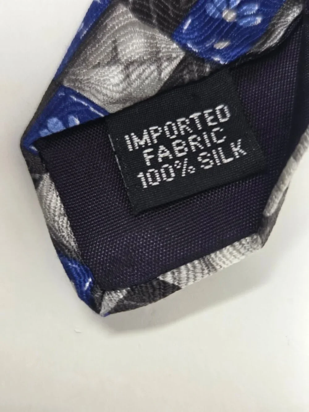 Barrington Mens 100 Percent Silk Tie 58 Inch Blue Gray Geometric Floral
